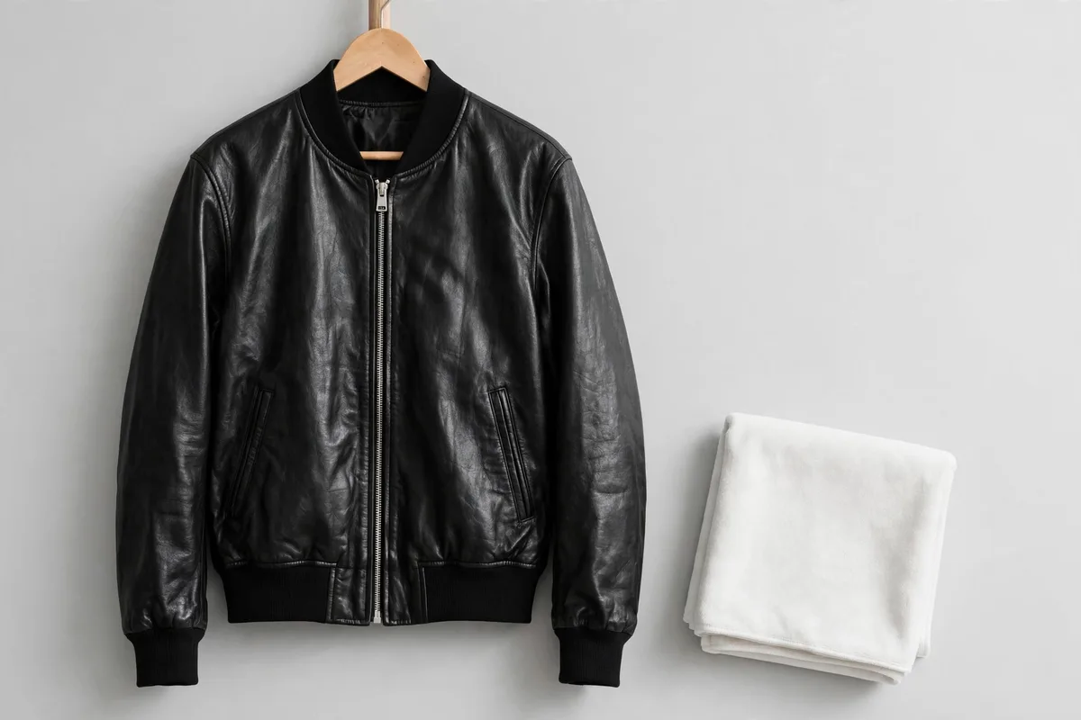 Classic Bomber hanging, ready to wear