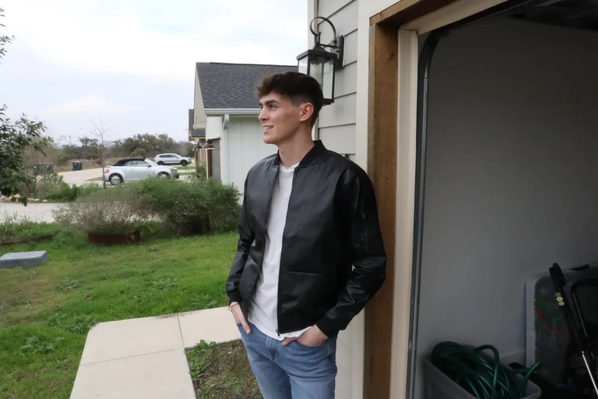 Classic Bomber fit on a real body, front view